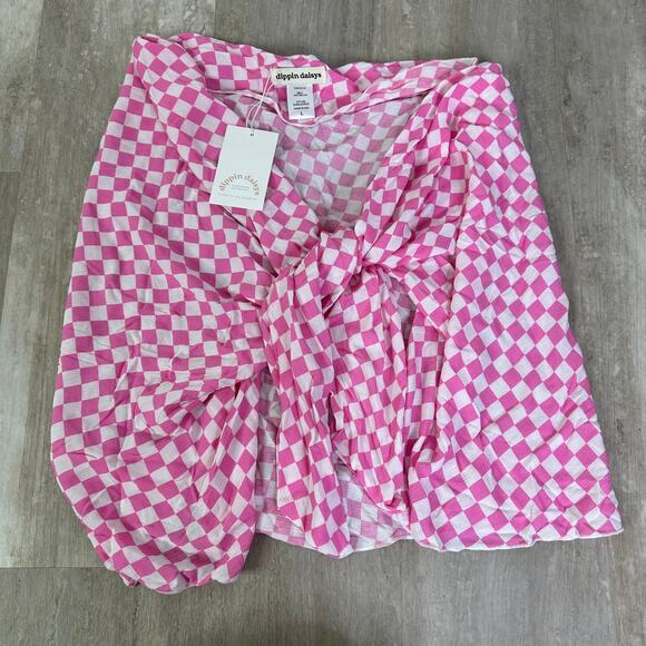 NEW Dippin Daisys Nomad Sarong Checked Out Pink Size Large - Picture 3 of 6